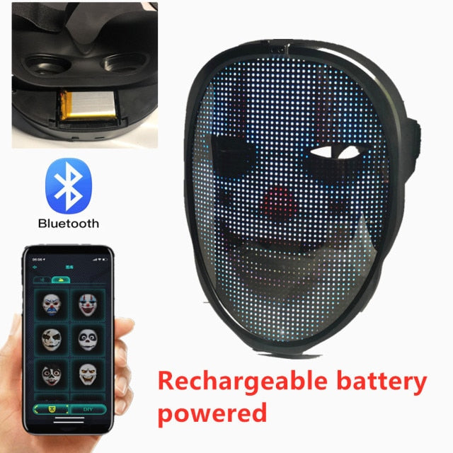 Bluetooth RGB Light Up LED Mask