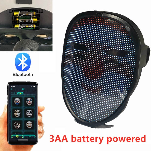 Bluetooth RGB Light Up LED Mask