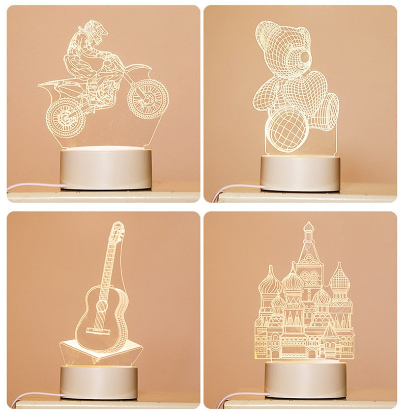 3D Lamp 3 Color Changing LED Light